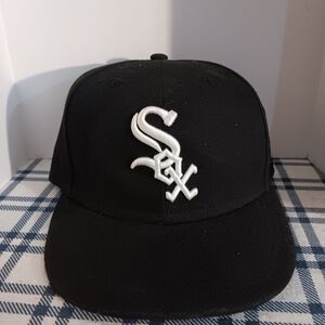 New Era Black Fitted Cap with White Detailing